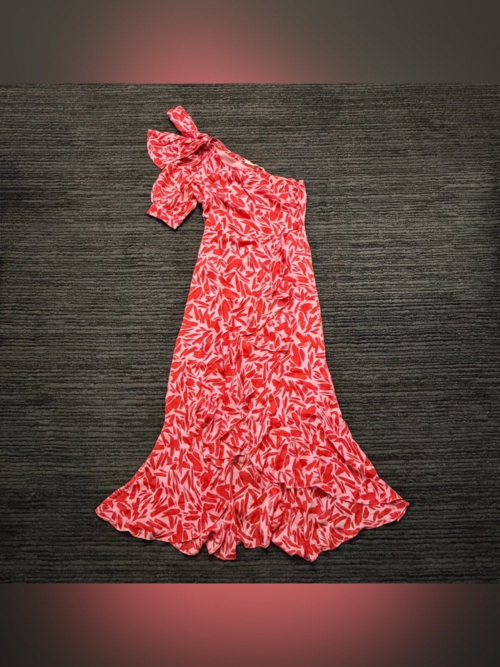 Veronica Beard Vie One Shoulder Floral Print Ruffle Midi Dress